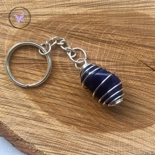 Sodalite Tumble Stone Keychain